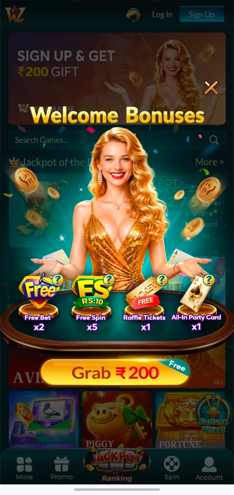 Winzaa Game APK welcome bonus